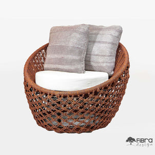 Poltrona Macrame Semi Obaulada