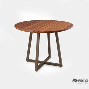 Mesa Tampo em Cumaru Ripado Base Trapézio