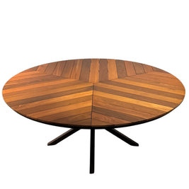 Mesa de Jantar Mosaico em Madeira Cumaru