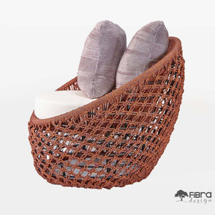 Poltrona Macrame Semi Obaulada