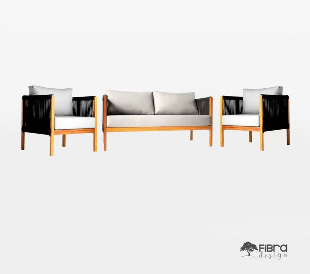 Conjunto Sofá Porto Rope 4 Lugares Corda Nautica