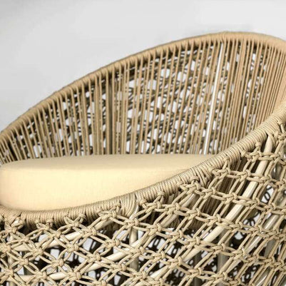 Poltrona Macrame Semi Obaulada em Corda
