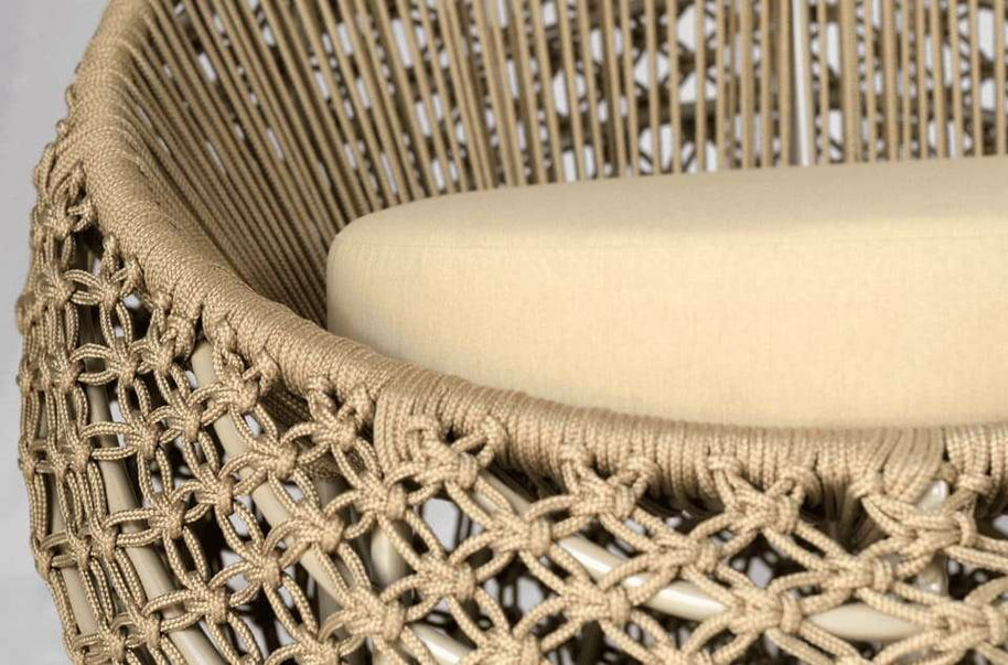 Poltrona Macrame Semi Obaulada em Corda