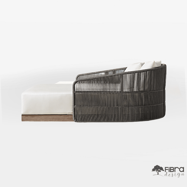 Chaise Day Bed Havana Wood em Corda Náutica Madeira