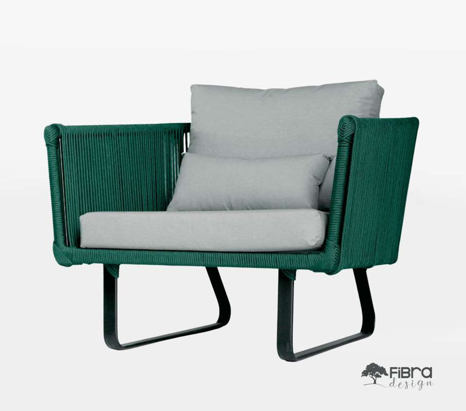 Conjunto Sofá Trancoso Sofá e Poltronas 4 Lugares em Corda Nautica