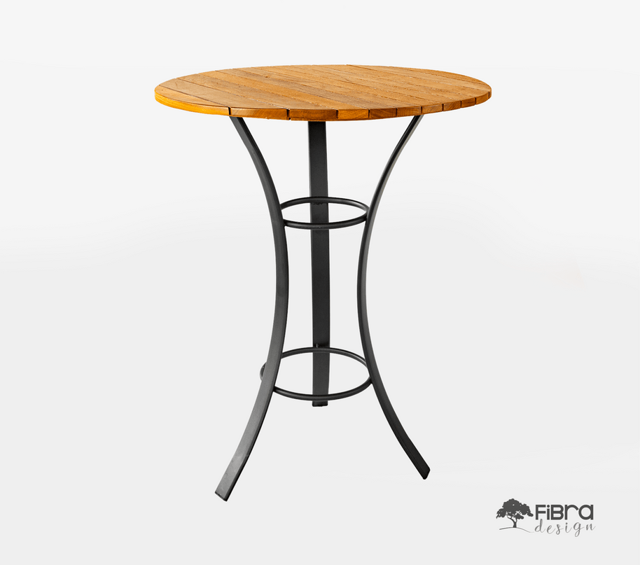 Conjunto Mesa Bistrô em Madeira Cumaru e Banqueta Retrô
