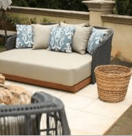 Chaise Day Bed Havana Wood Trama Raquete em Corda Náutica