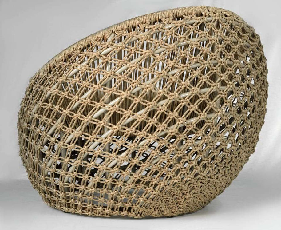 Poltrona Macrame Semi Obaulada em Corda