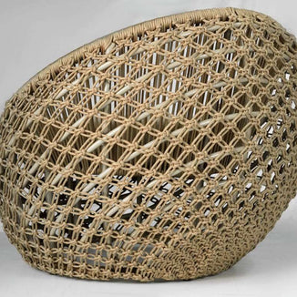 Poltrona Macrame Semi Obaulada em Corda