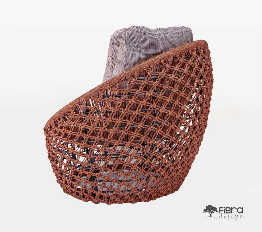 Poltrona Macrame Semi Obaulada
