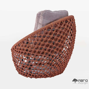 Poltrona Macrame Semi Obaulada