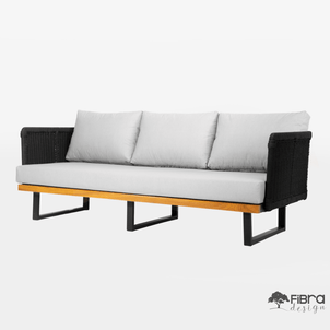 Conjunto de Sofá Jazz Aluminio 5 lugares em Corda Nautica