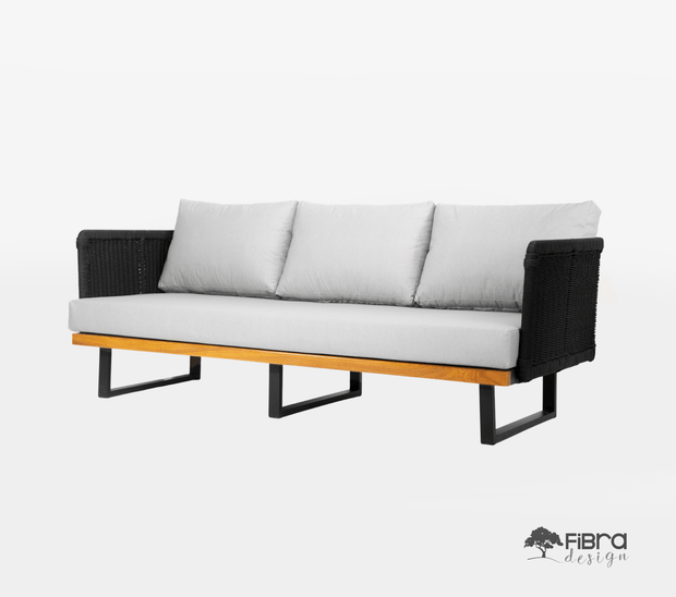 Conjunto de Sofá Jazz Aluminio 5 lugares em Corda Nautica