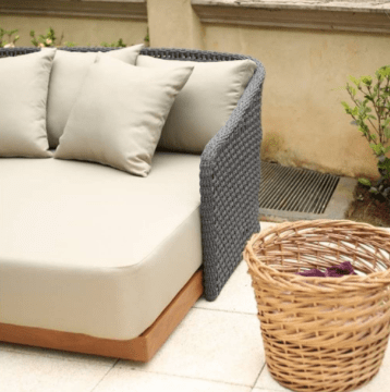 Chaise Day Bed Havana Wood Trama Raquete em Corda Náutica - Imagem 2