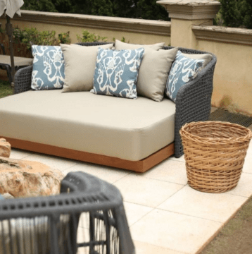 Chaise Day Bed Havana Wood Trama Raquete em Corda Náutica - Imagem 4