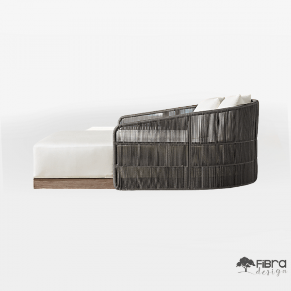 Chaise Day Bed Havana Wood em Corda Náutica Madeira - Imagem 2
