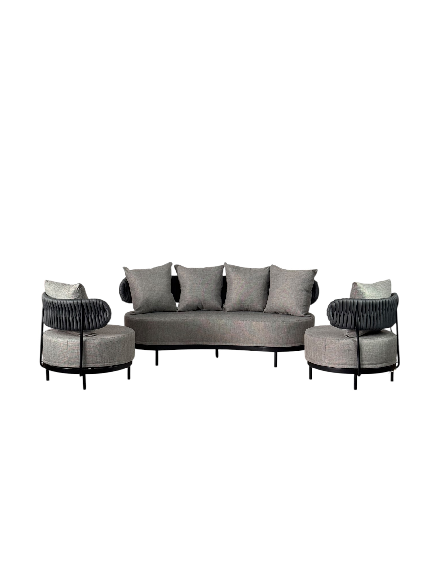 Conjunto Sofá Contorno Organico 5 Lugares