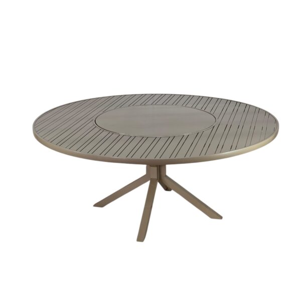 Mesa Ripada em Aluminio com Giratorio e Base Asterix